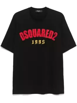 Футболка DSQUARED2 с аппликацией логотипа, черный