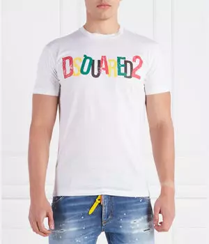 Футболка Dsquared2 с цветным логотипом, белый