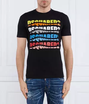 Футболка Dsquared2 с цветным логотипом, черный