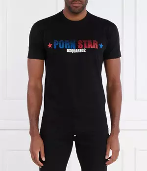 Футболка Dsquared2 с цветным логотипом, черный / синий
