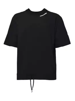 Футболка DSQUARED2 с завязками на талии, черный