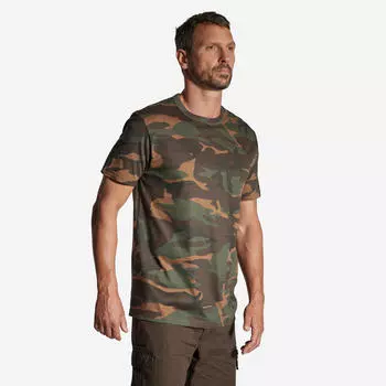 ФУТБОЛКА DURABLE 100 CAMO WOODLAND ЗЕЛЕНАЯ Solognac