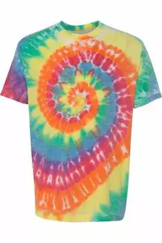 Футболка Dyenomite Vintage Festival Tie-Dyed, цвет classic rainbow spiral