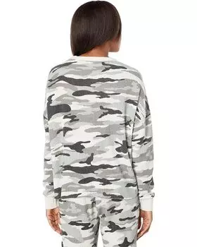 Футболка Dylan by True Grit Hallie Camo Waffle Drop Shoulder Crew Neck Tee, естественный