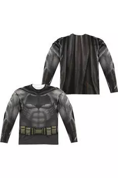 Футболка / джерси из полиэстера с длинным рукавом для взрослых, форма Бэтмена против Супермена (принт спереди/сзади) Gildan, белый