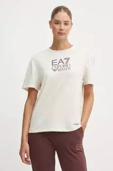 Футболка EA7 Emporio Armani, бежевый