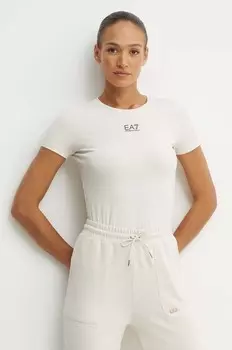 Футболка EA7 Emporio Armani, бежевый