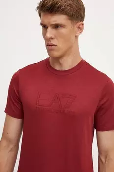 Футболка EA7 Emporio Armani, гранатовый