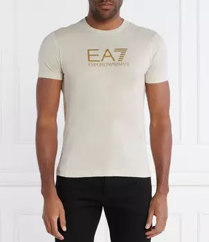 Футболка EA7 Regular Fit, бежевый