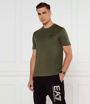Футболка EA7 Regular Fit, оливково-зеленый