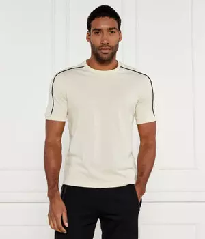 Футболка Ea7 Regular Fit с черной полосой, бежевый