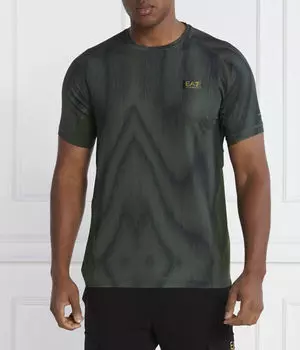 Футболка Ea7 Regular Fit с узором, зеленый