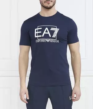 Футболка Ea7 Regular Fit, синий / белый