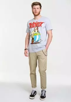 Футболка Easyfit Asterix - Астерикс и Обеликс LOGOSHIRT, цвет Grey-melange