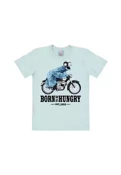Футболка Easyfit Cookie Monster — Born To Be Hungry LOGOSHIRT, цвет Chalk Blue
