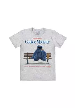 Футболка Easyfit Cookie Monster - Life LOGOSHIRT, цвет Grey-melange