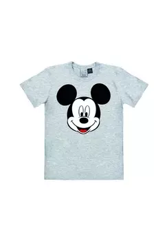 Футболка Easyfit Disney — Микки Маус — Лицо LOGOSHIRT, цвет Grey-melange