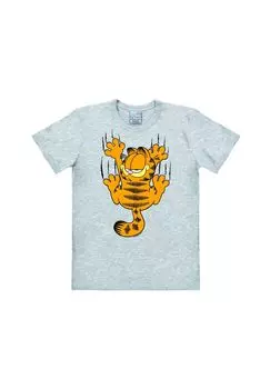 Футболка Easyfit Garfield - Царапины LOGOSHIRT, цвет Grey-melange