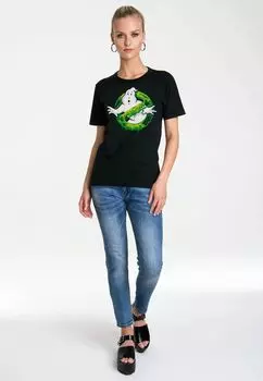 Футболка Easyfit Ghostbusters - Логотип слизи LOGOSHIRT, черный