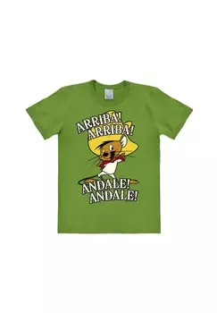 Футболка Easyfit Looney Tunes — Arriba! Андейл! LOGOSHIRT, светло-оливковый