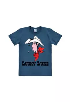 Футболка Easyfit Lucky Luke - портрет LOGOSHIRT, цвет Stone Blue