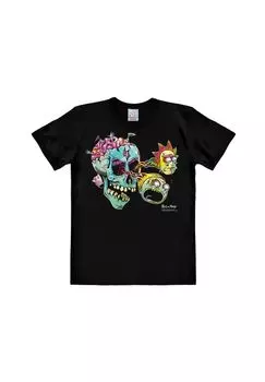 Футболка Easyfit Рик и Морти - Глазное яблоко Череп LOGOSHIRT, черный