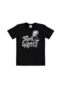 Футболка Easyfit Стражи Галактики - Грут LOGOSHIRT, черный