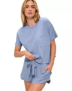 Футболка Eberjey Aloe Infused Cotton - The Tee, цвет Wedgewood