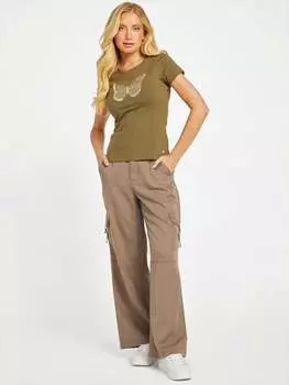 Футболка Eco Beah Butterfly Guess Factory, цвет dusty sage