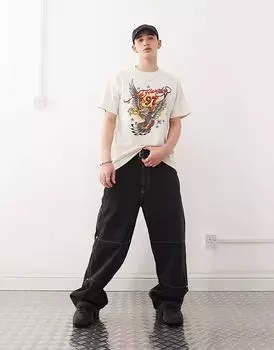 Футболка Ed Hardy Eagle Diamante бежевого цвета