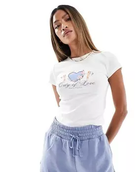 Футболка Edikted – City Lovers – в цвете Weis