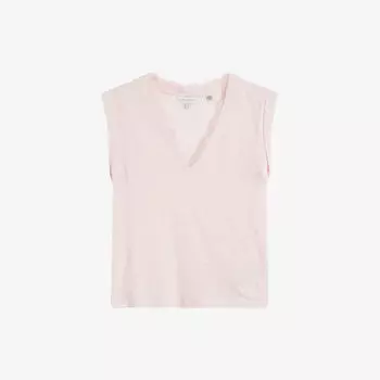 Футболка Effiy из льна и хлопка с V-образным вырезом и кружевной отделкой Ted Baker, цвет lt-nude