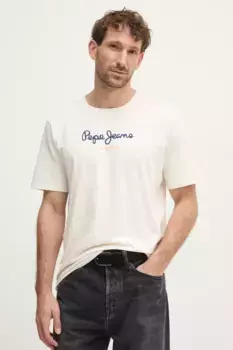 Футболка Eggo из хлопка Pepe Jeans, бежевый