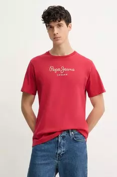 Футболка Eggo из хлопка Pepe Jeans, красный