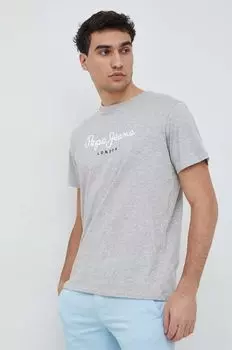 Футболка Eggo из хлопка Pepe Jeans, серый