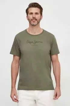 Футболка Eggo из хлопка Pepe Jeans, зеленый