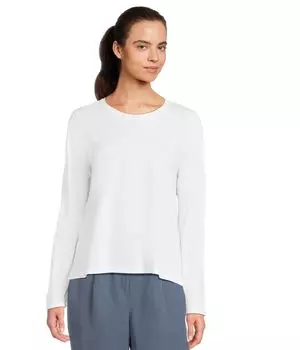 Футболка Eileen Fisher Round Neck Long, белый