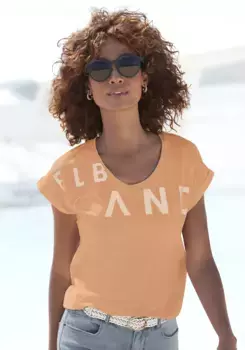 Футболка Elbsand из мягкого трикотажа, рубашка с короткими рукавами, спортивная и удобная, цвет Orange