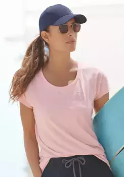 Футболка Elbsand "Ranva", с логотипом, рубашка с короткими рукавами из смеси хлопка, спортивная, цвет Ros Meliert