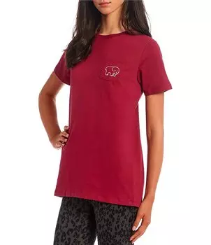 Футболка Ella с короткими рукавами и леопардовым принтом цвета слоновой кости цвета слоновой кости Ivory Ella, красный