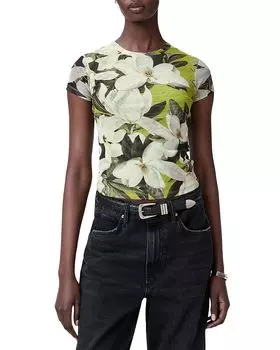 Футболка Ellie Mesh с сетчатыми вставками ALLSAINTS, зеленый