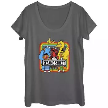Футболка Elmo Big Bird Bert Ernie Cookie Monster из «Улицы Сезам» для юниоров Licensed Character