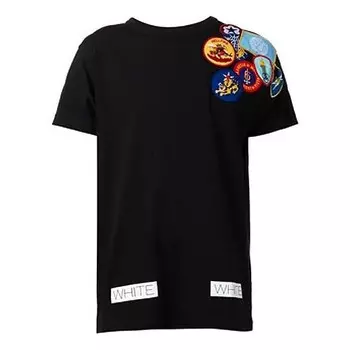 Футболка embroidered printing short sleeve black Off-White, черный