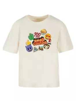 Футболка emoji couture Ladies Everyday Tee gold logo stylish icons, цвет Whitesand