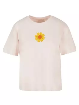 Футболка emoji couture Ladies Everyday Tee Golden diamonds flower orange center, розовый