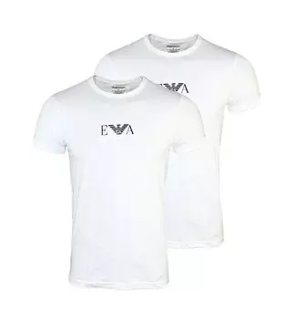 Футболка Emporio Armani 'Doppelpack Logoprint', белый