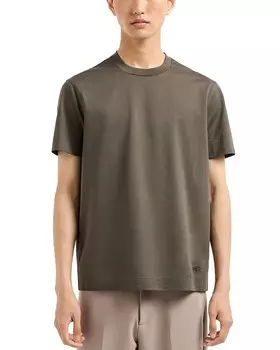 Футболка Emporio Armani из хлопкового джерси с жаккардовым мотивом по всей поверхности, зеленый