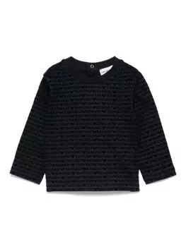 Футболка Emporio Armani Kids с жаккардовым логотипом, синий