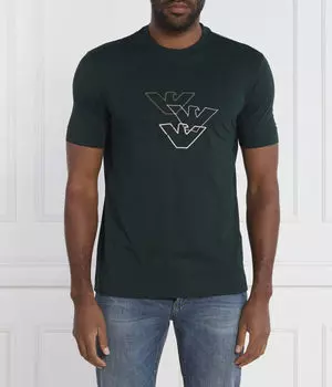 Футболка Emporio Armani Regular Fit с логотипом, зеленый