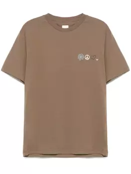 Футболка Emporio Armani Shitake Flower Peace, коричневый